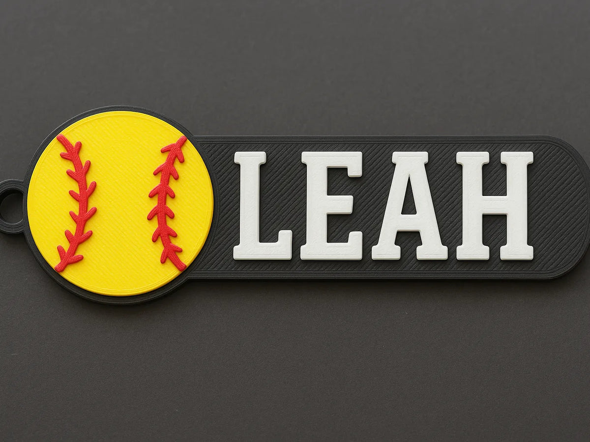 Porte-clés/étiquette à bagages de softball (personnalisable) - Voyage Print