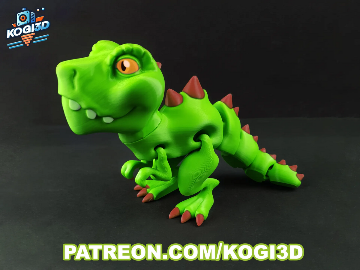 Modèle de T-Rex Flexi Articulé - Maquette Print