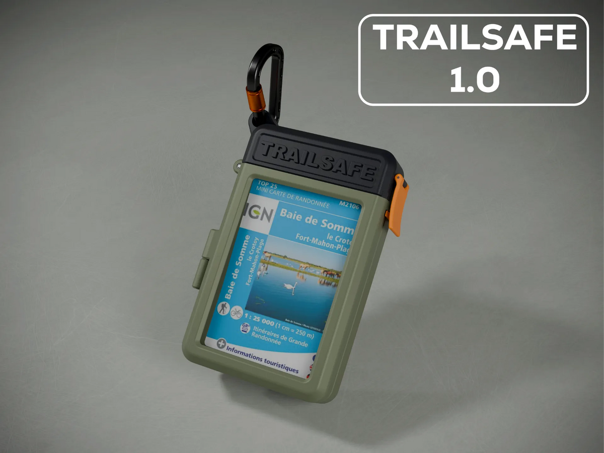 Étui de randonnée TrailSafe (carte IGN + boussole + outils) - Outdoor Print