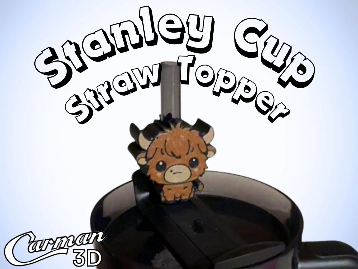 Highland Cow Stanley Cup Décor de Paille - Bébé Print