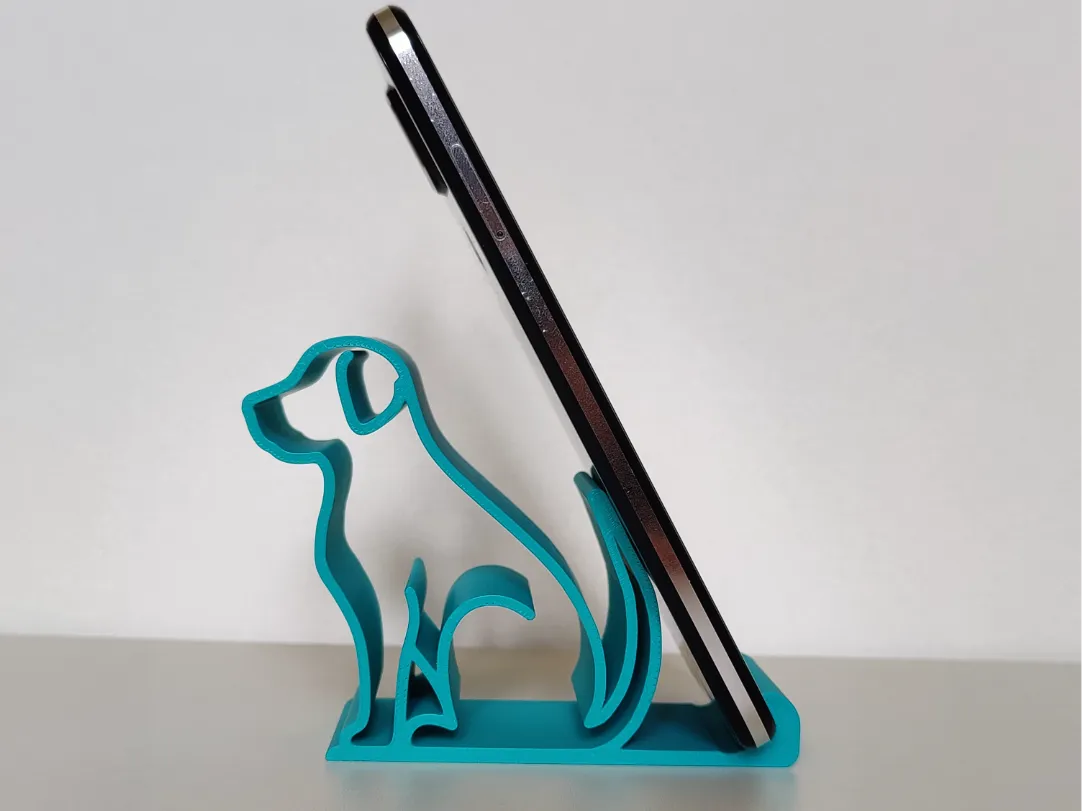 Support téléphone forme chien Low Poly - Art Print