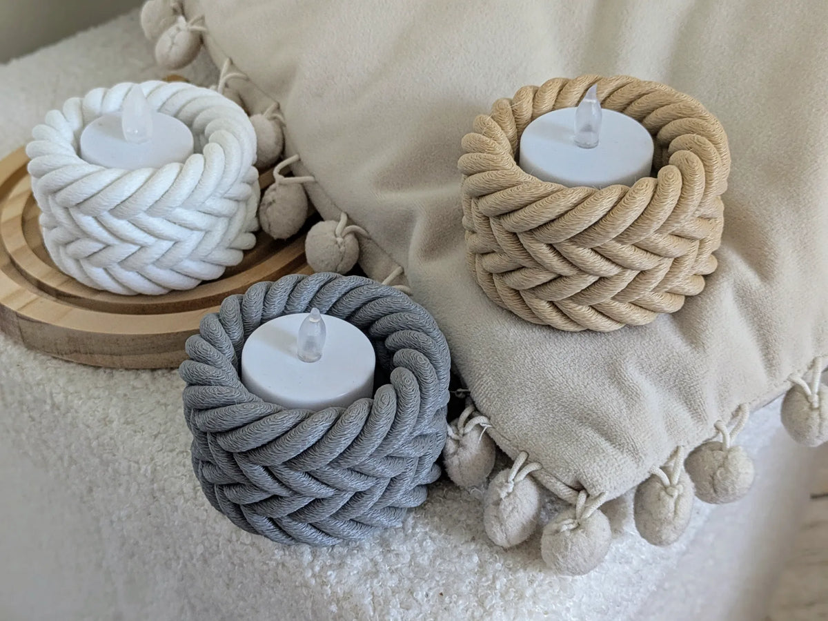 Bougeoirs tressés style corde - Lumière Print