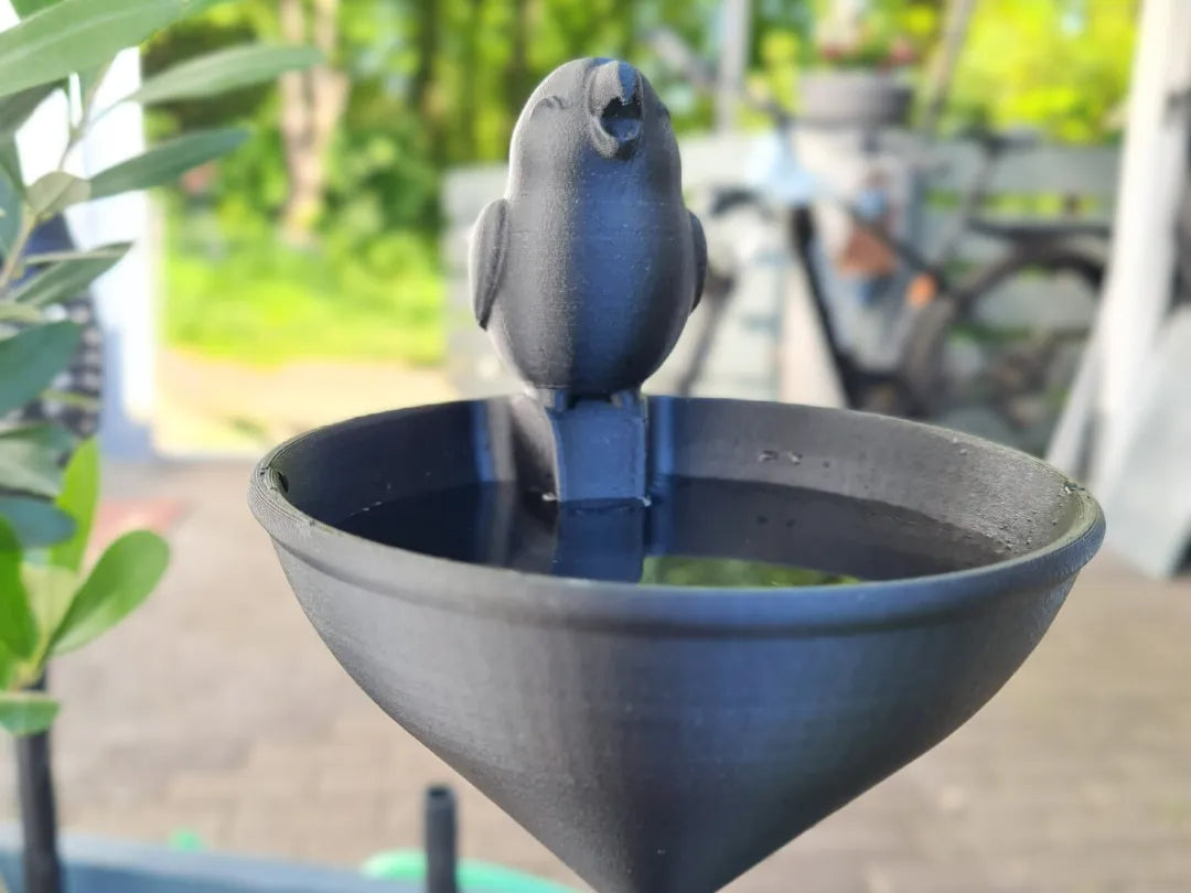 Bain d'oiseaux "Moineau chanteur" - Outdoor Print