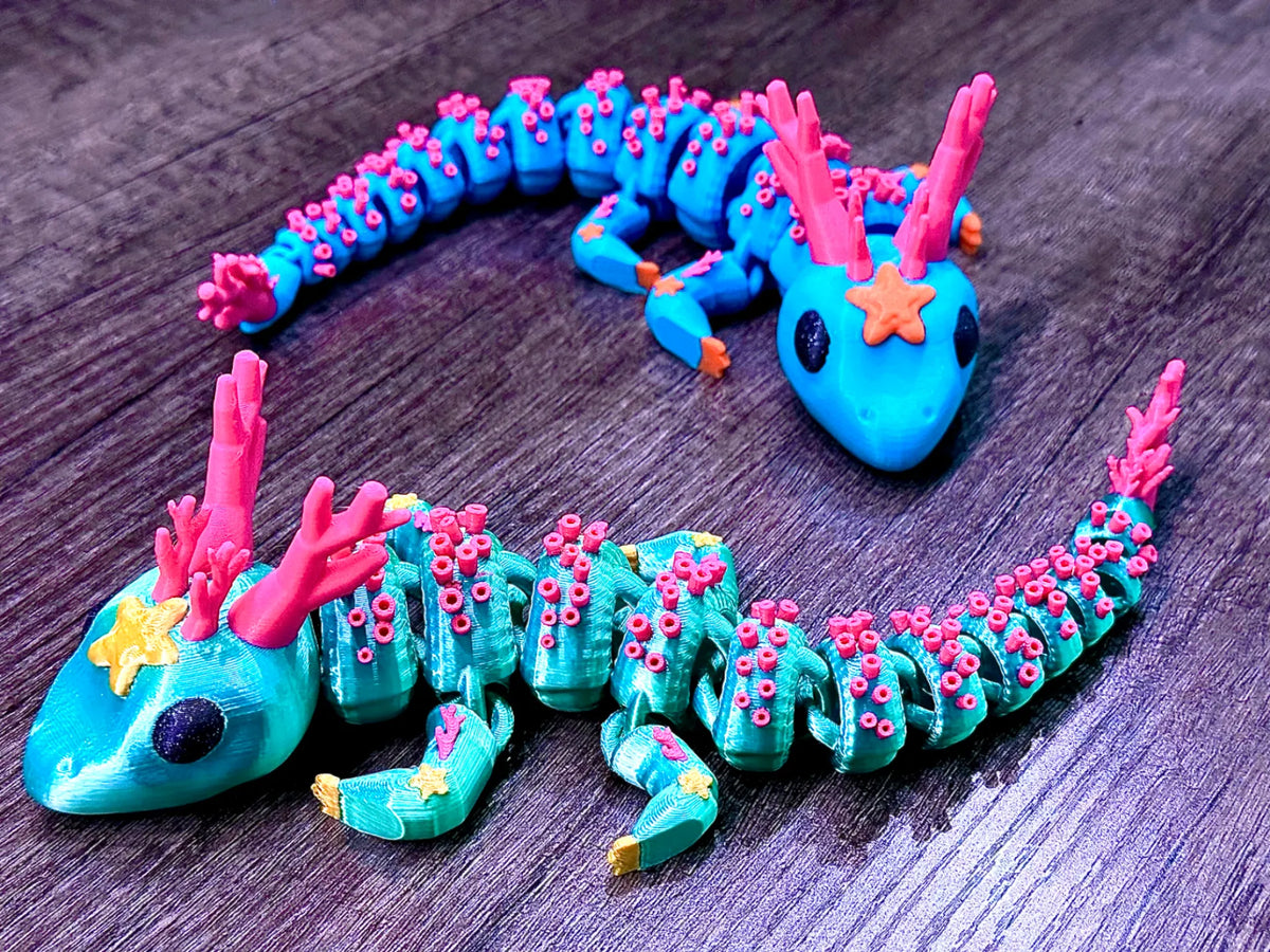 Dragon océanique corallien articulé - Lézard marin flexible - Jeux Print