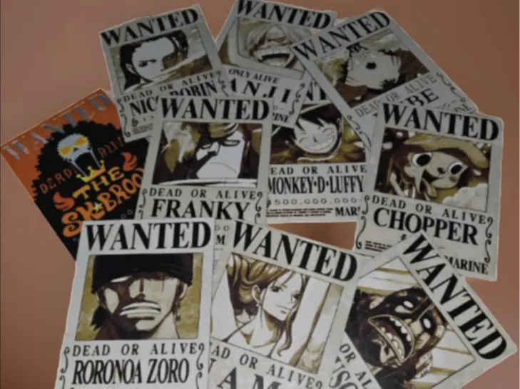 Affiches recherchées de One Piece, Chapeau de Paille - Figurine Print