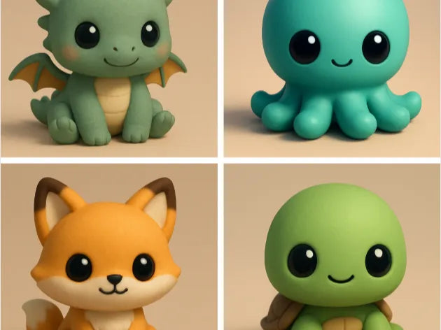 Mignons animaux chibi - Figurine Print