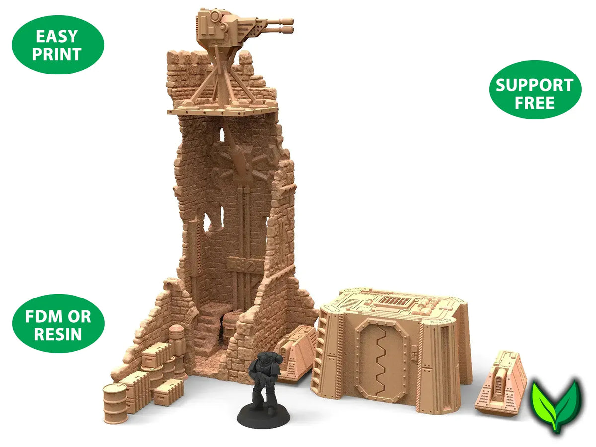 Ruines de Château Fantastique Amélioration Modulaire 40K - Maquette Print