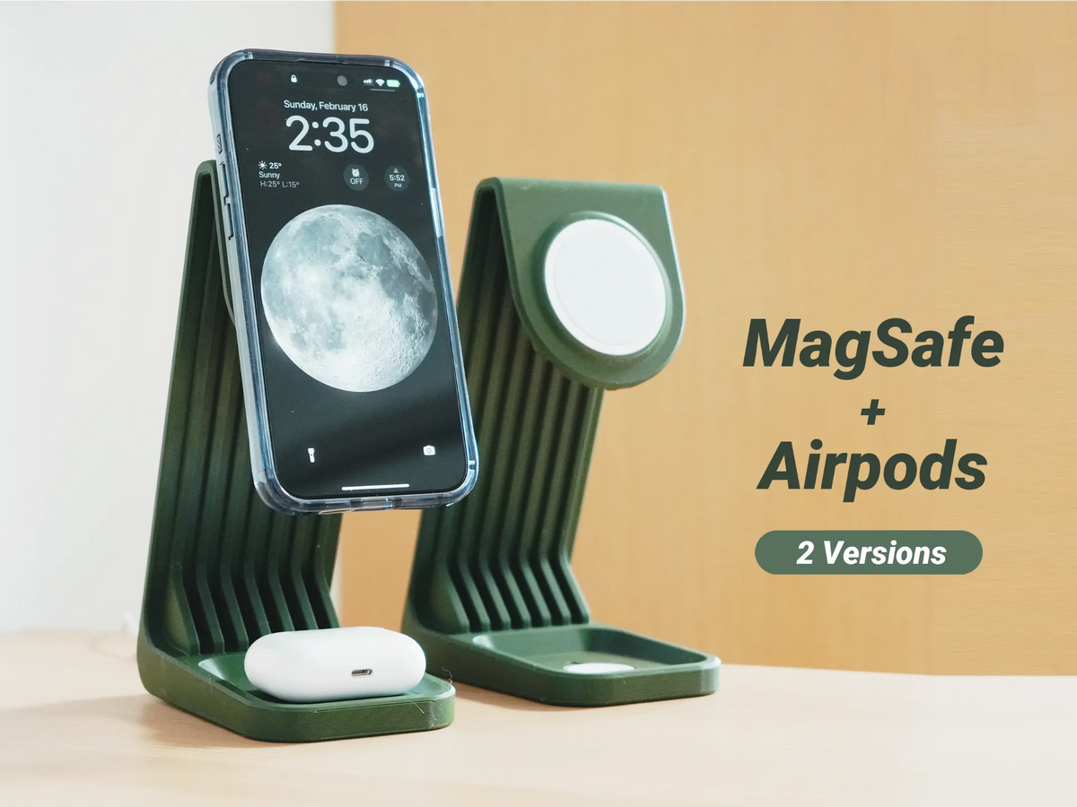 Support de téléphone iPhone avec MagSafe + support AirPods - Voyage Print