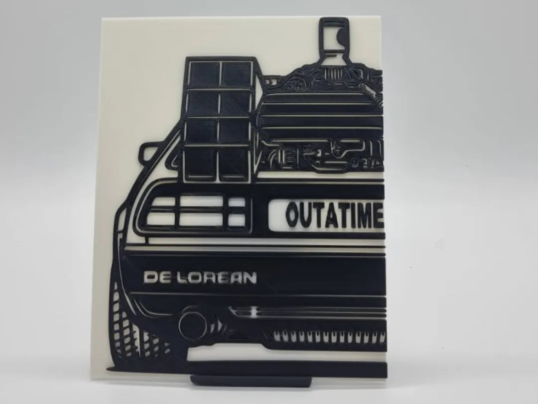 Art mural 2D DMC DeLorean Retour vers le Futur - Geek Print