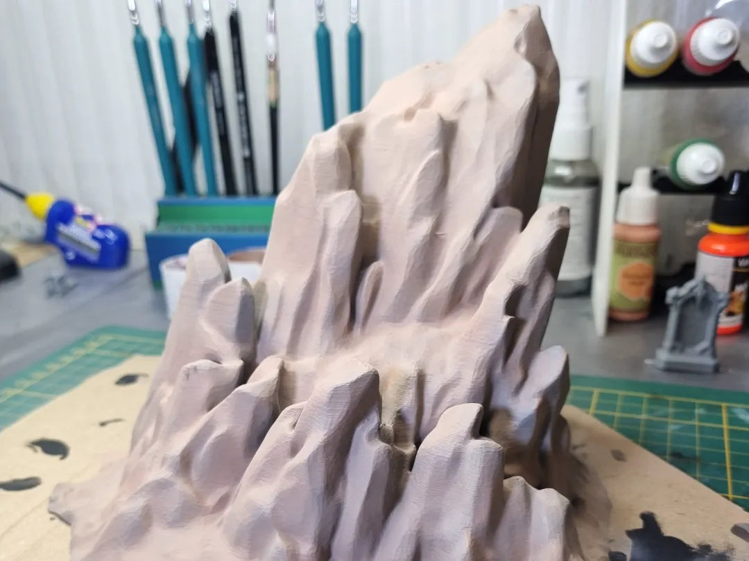 Falaise rocheuse de science-fiction, décor de jeu de guerre - Maquette Print
