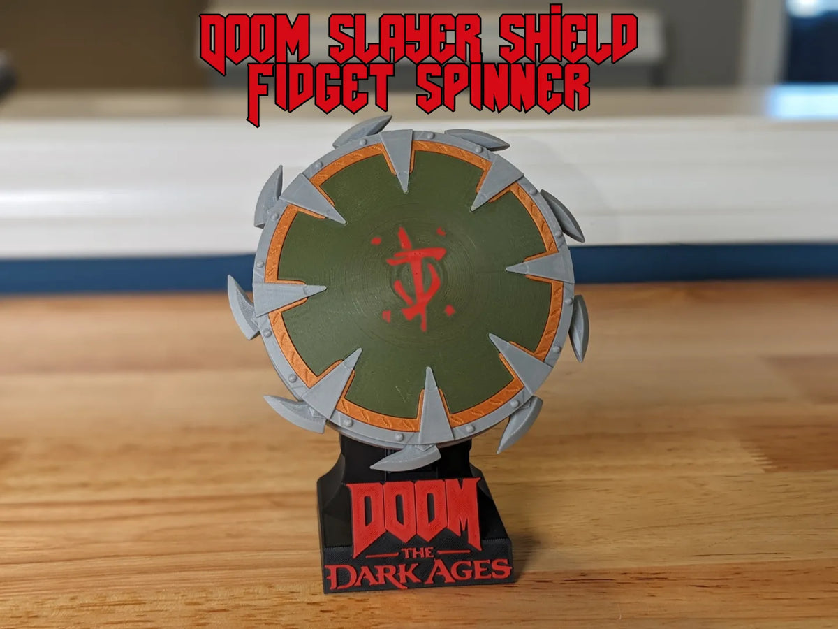 Bouclier du Doom Slayer - Fidget Spinner et présentoir - Cosplay Print