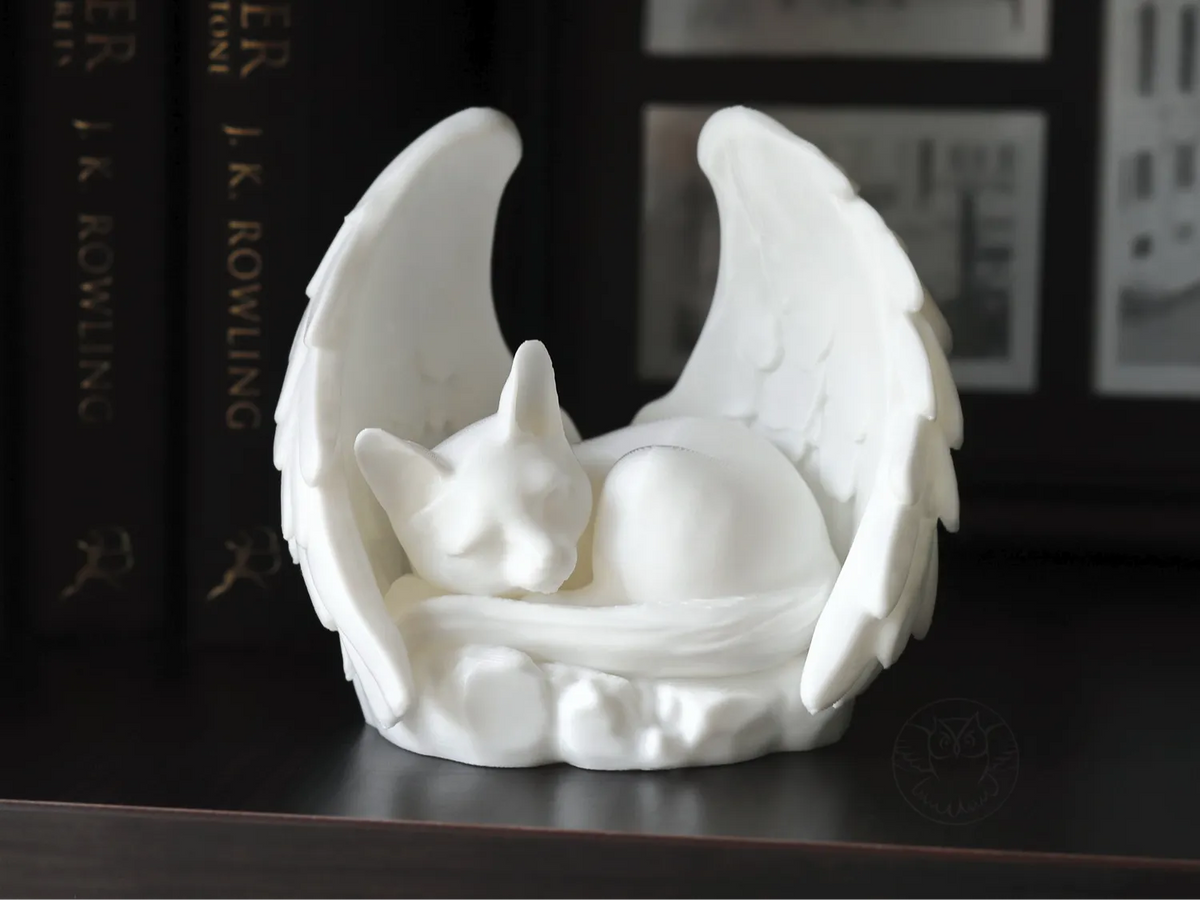 Sculpture commémorative de chat ange - Cadeau Print