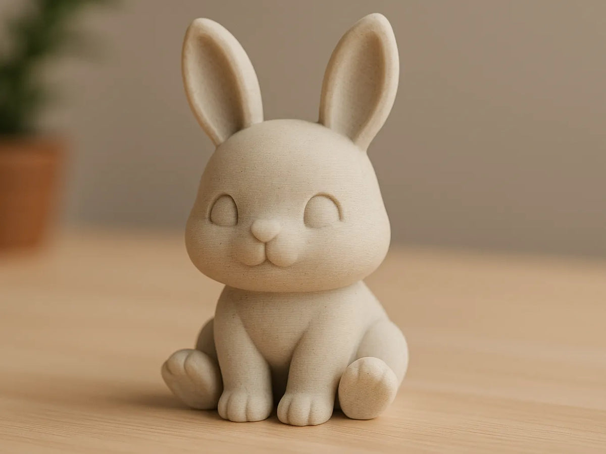 Lapin de Pâques souriant – Figurine mignonne, imprimée en un seul bloc - Figurine Print