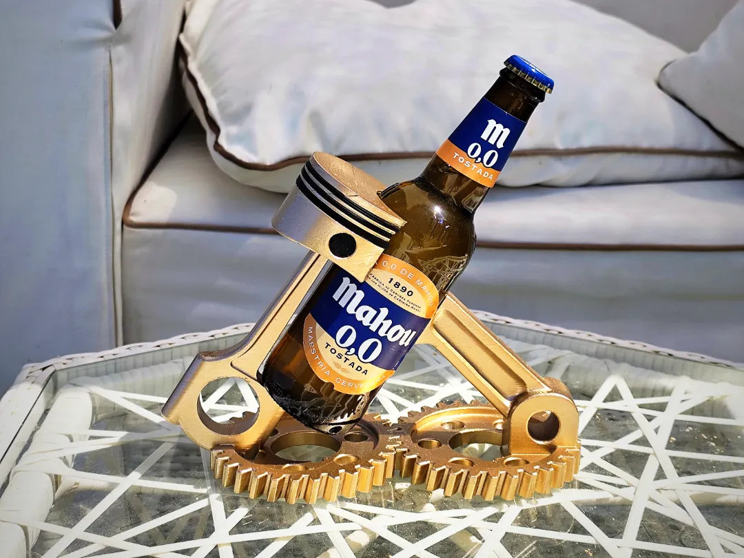 Porte-bouteilles de bière en forme de piston de moteur - Auto Print