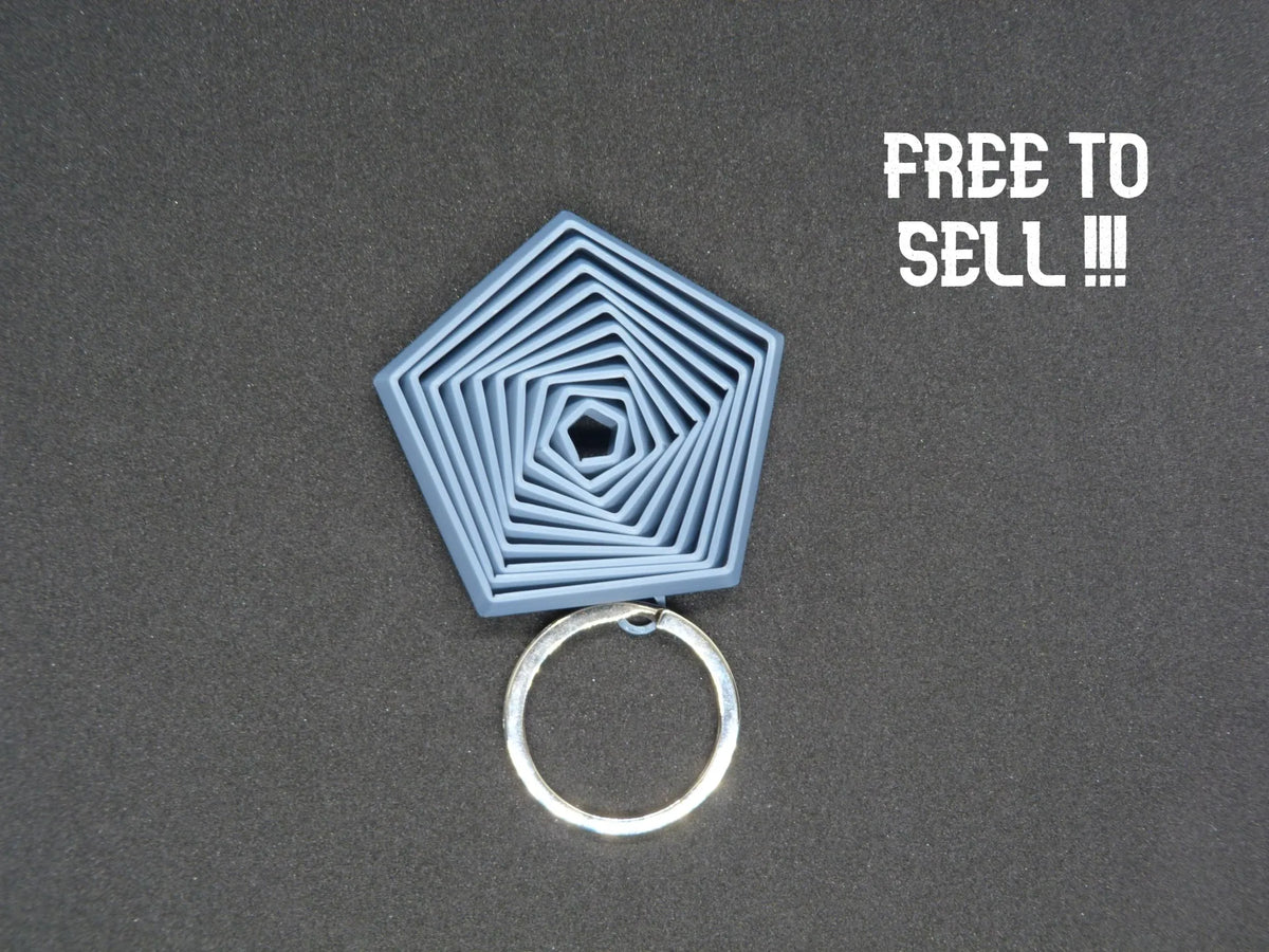 Porte-clés anti-stress pentagone (vente libre) 10 anneaux - Bijoux Print