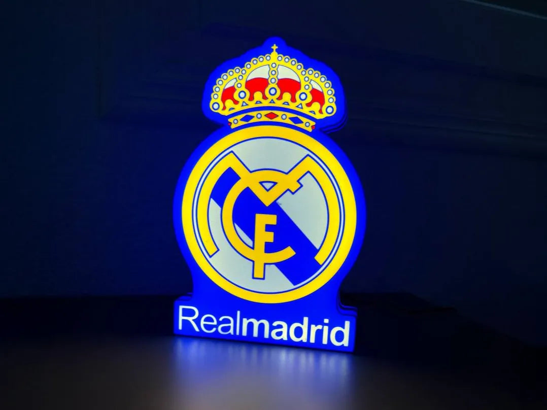 Lampe LED boîte à lumière logo Real Madrid - Geek Print
