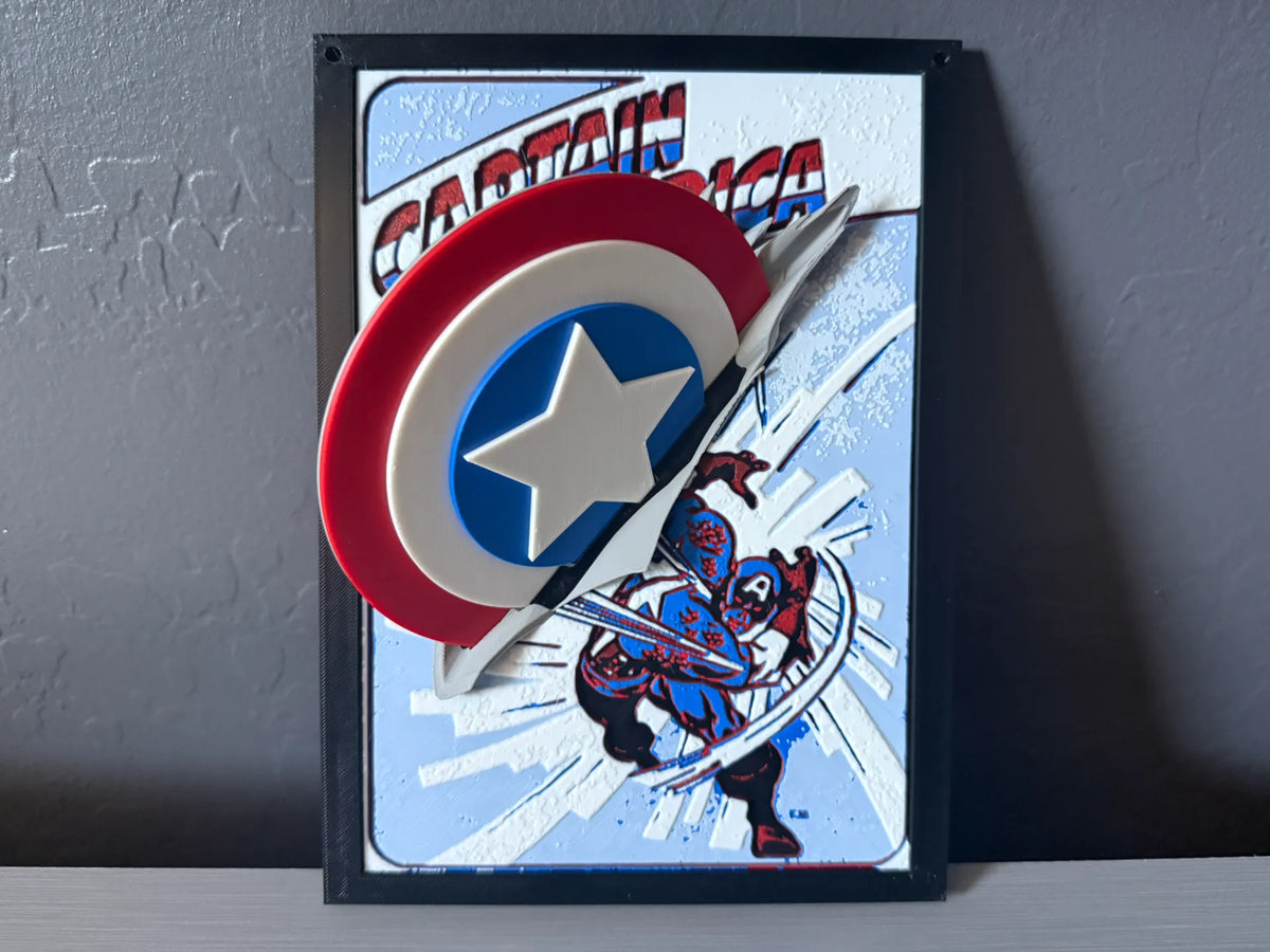 Image Pop-Out de Captain America, Couverture de Comic - Geek Print