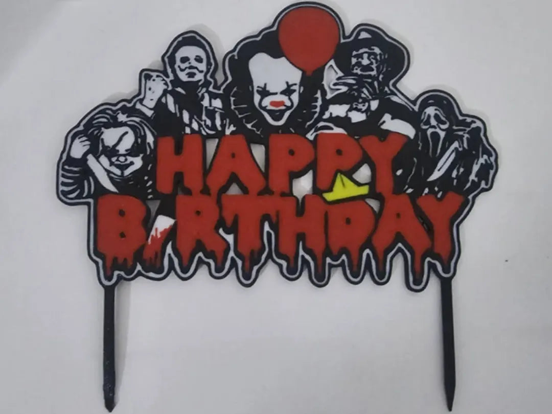 Décor de gâteau d'anniversaire d'horreur - Fêtes Print