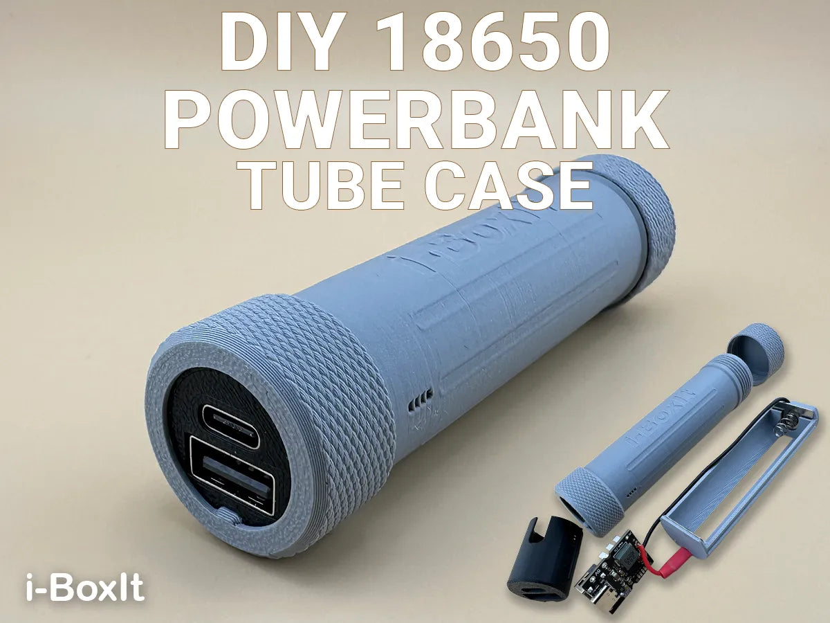 Boîtier tube pour Powerbank 18650 - Voyage Print