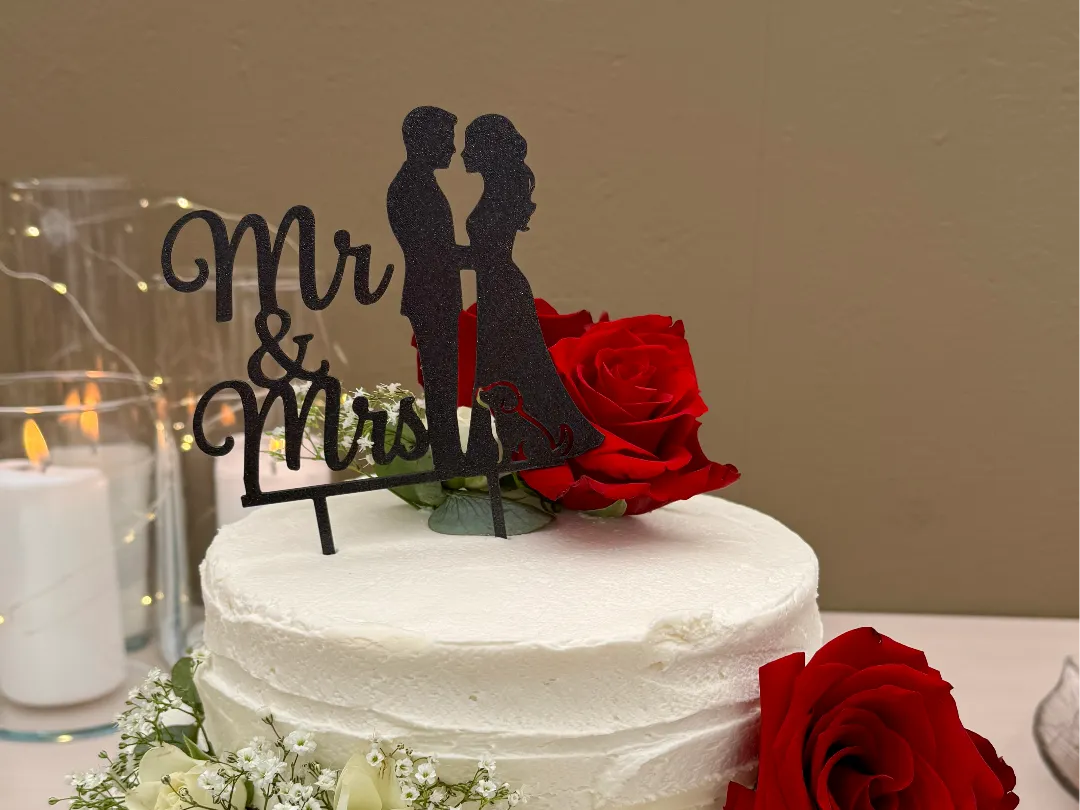 Décoration de Gâteau de Mariage Couple avec et sans Chien - Fêtes Print