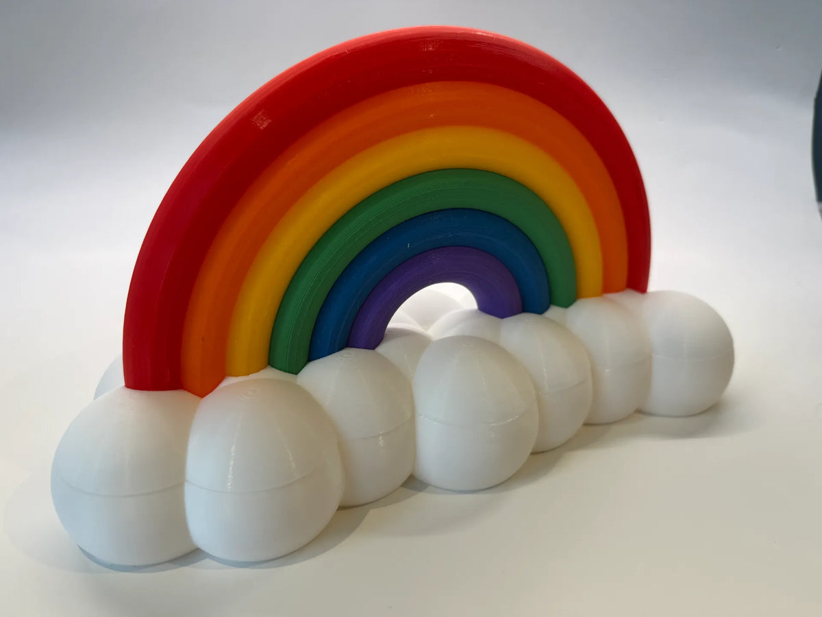 Redessiné : Lampe LED arc-en-ciel et nuages haute résolution - Lumière Print