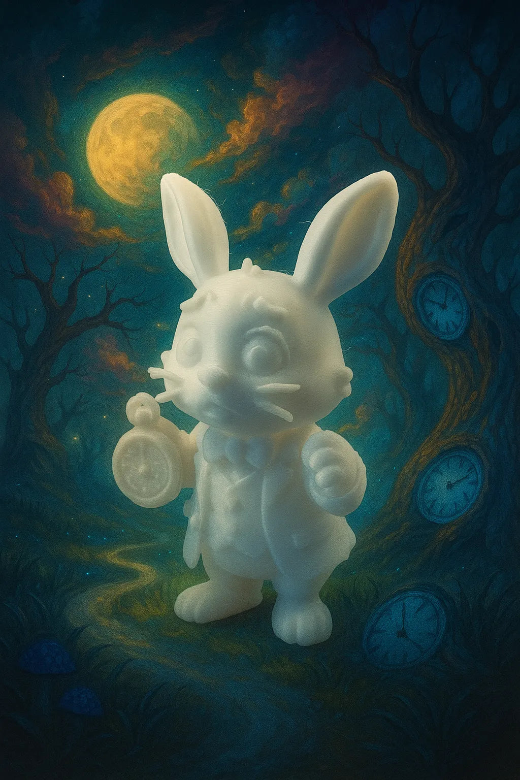 Lapin Blanc – Figurine Toujours en Retard - Figurine Print