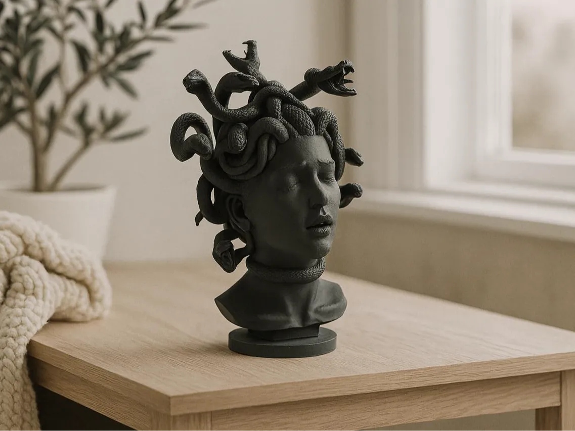 Buste de Méduse – Décoration Mythologique Élégante - Art Print