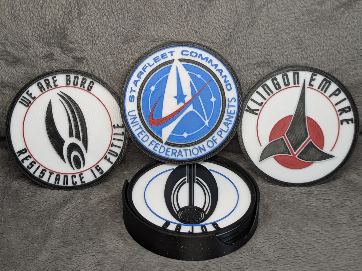 Ensemble de dessous-de-verre empilables Star Trek - Set A des factions - Geek Print