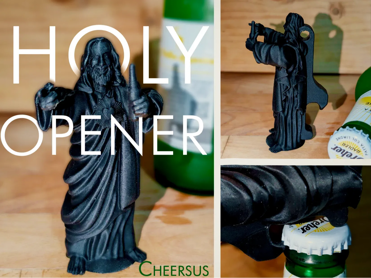 Saint Ouvre-Bouteille – Jésus, l'ouvre-bouteille compagnon de bière - Cuisine Print