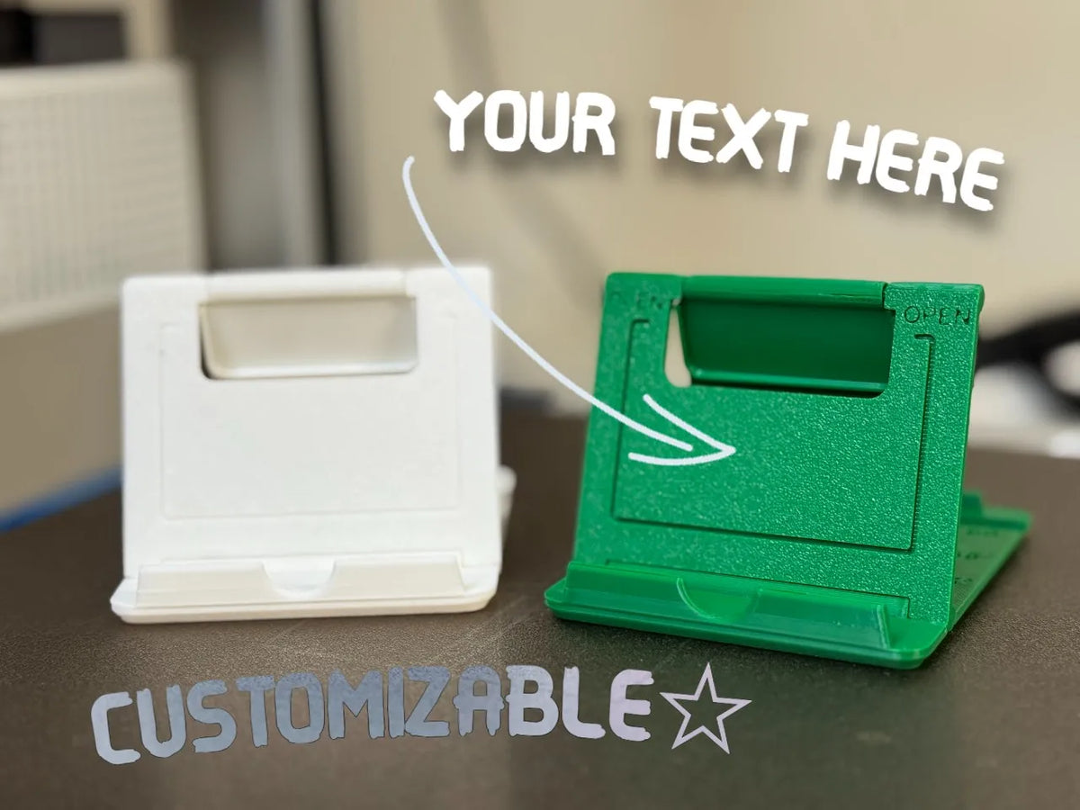 Support de téléphone pliable – Texte personnalisé & Logos de marques - Bureau Print