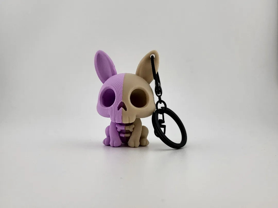 Porte-clés lapin squelette kawaii, charme mignon et effrayant - Figurine Print