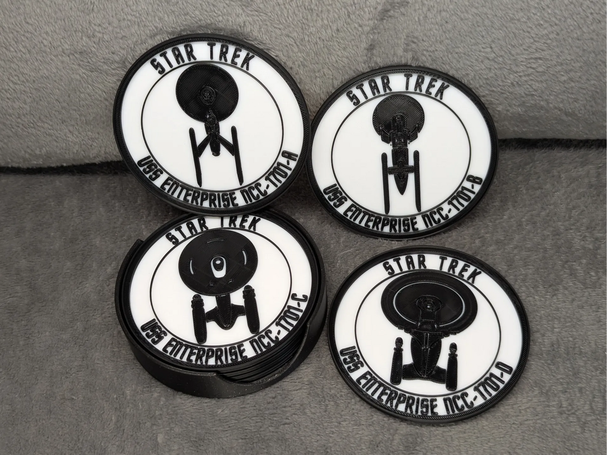 Ensemble de sous-verres empilables Star Trek en 3D - Geek Print