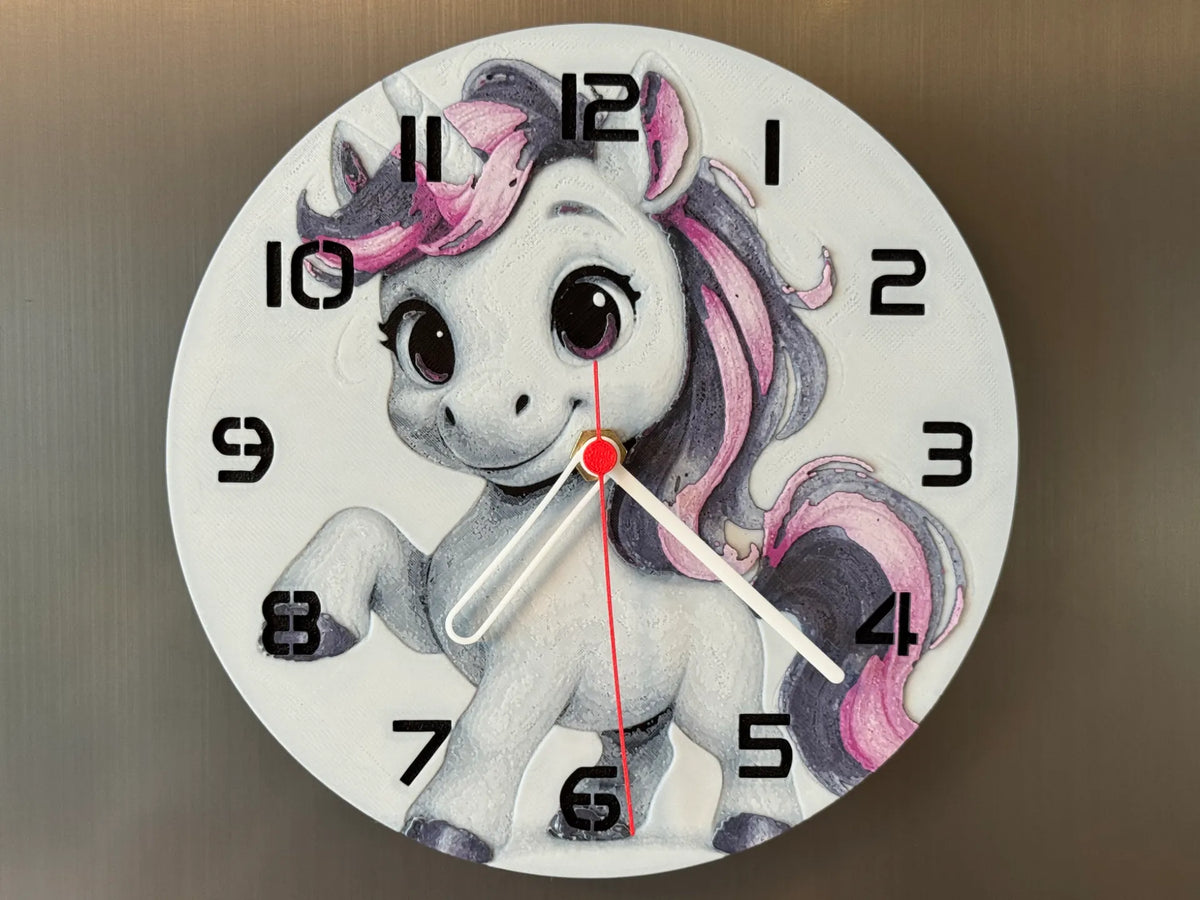 Horloge murale ou de bureau licorne adorable - Auto Print