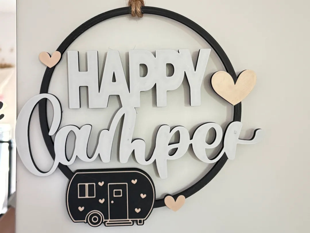 Couronne de porte Happy Camper - Voyage Print