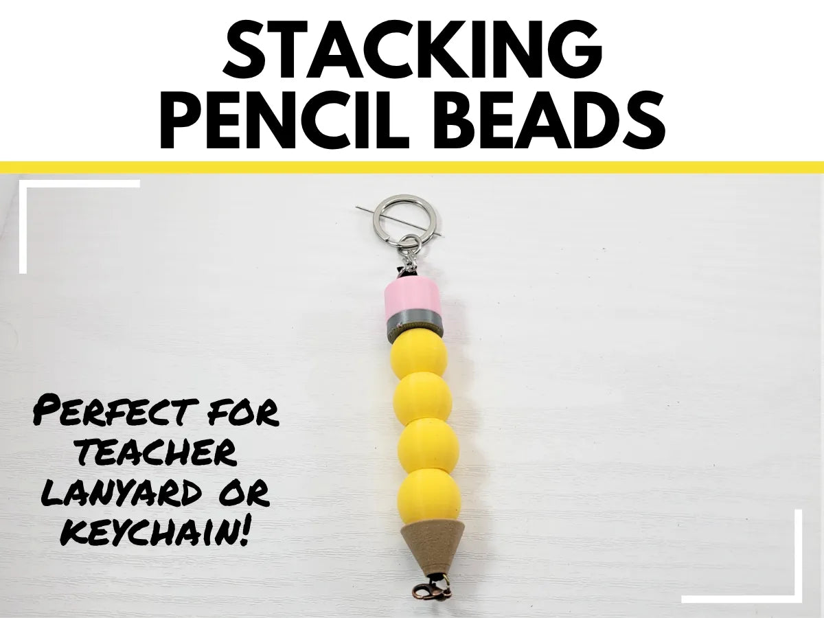 Perles crayons à empiler pour porte-clés tour de cou d'enseignant - Geek Print
