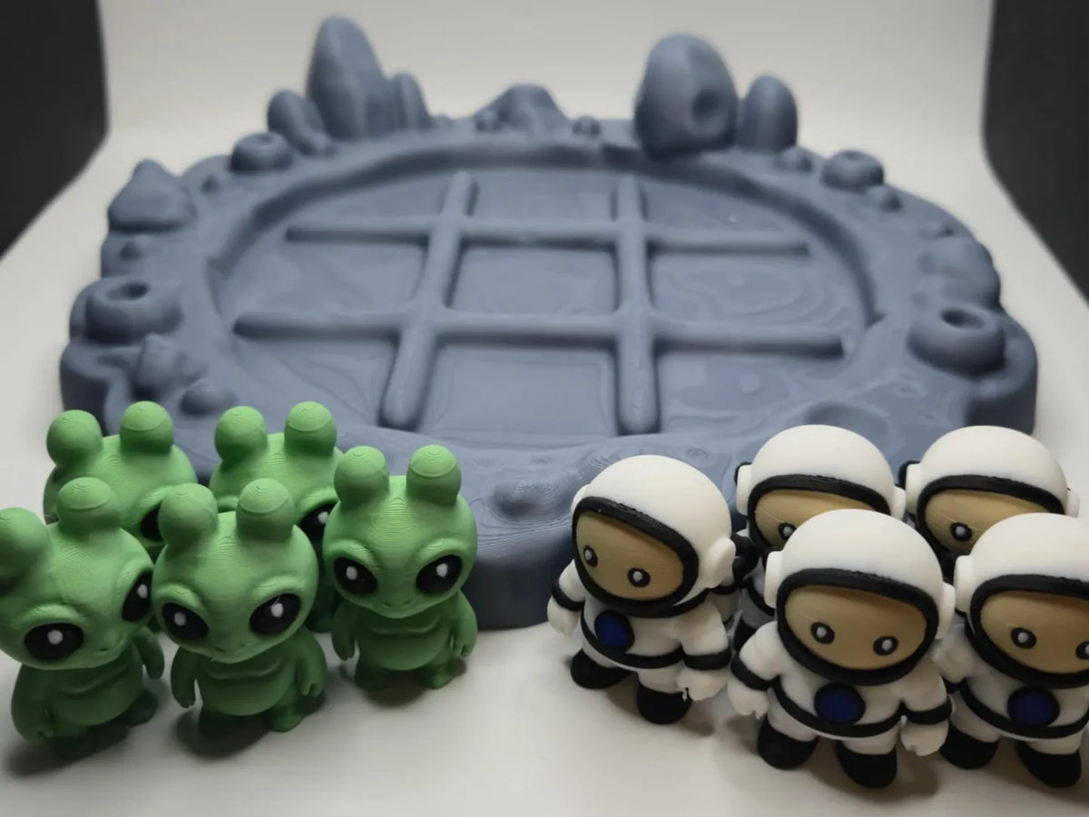 Bataille Lunaire : Jeu de morpion Astronautes contre Aliens - Jeux Print
