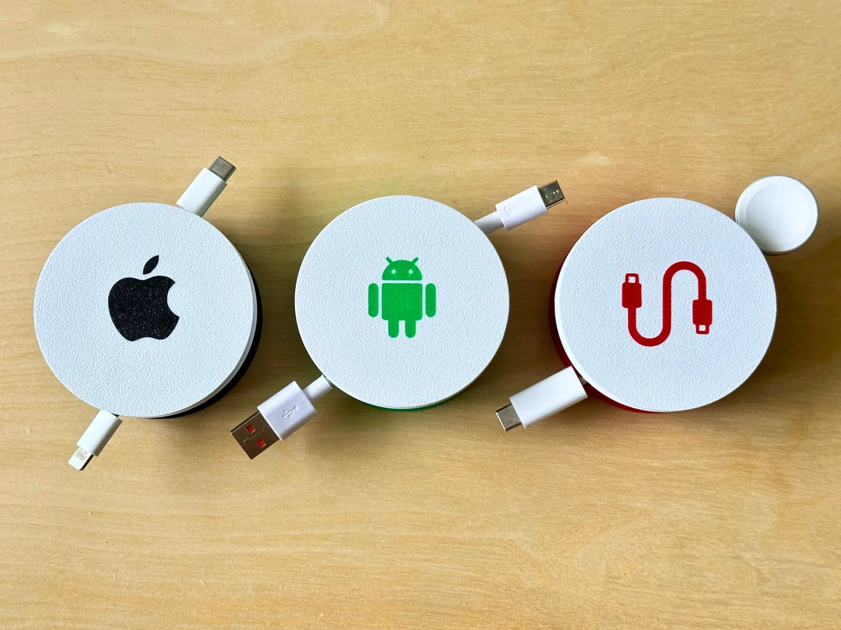 Enrouleur de câbles – ICON pour câbles Apple/Android - Bureau Print
