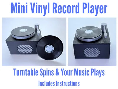 Mini tourne-disque vinyle - tourne et joue - Music Print