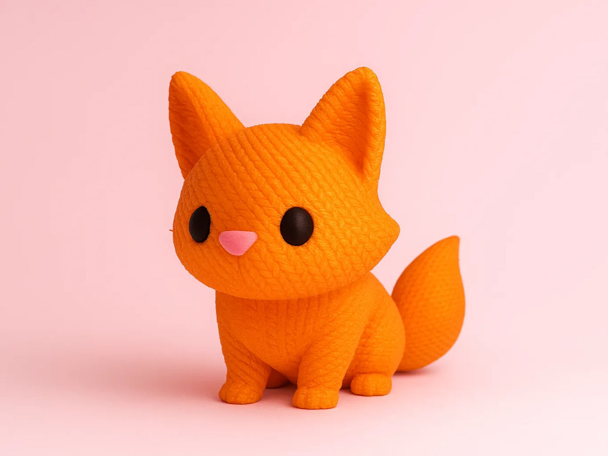 Renard Tricoté - Animaux adorables - Figurine Print