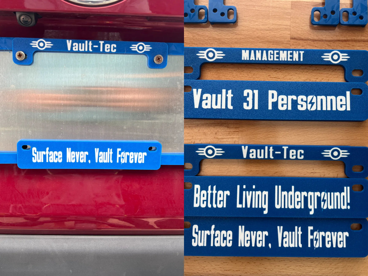 Ensemble de cadres de plaque d'immatriculation Fallout - Vault-tec - Auto Print
