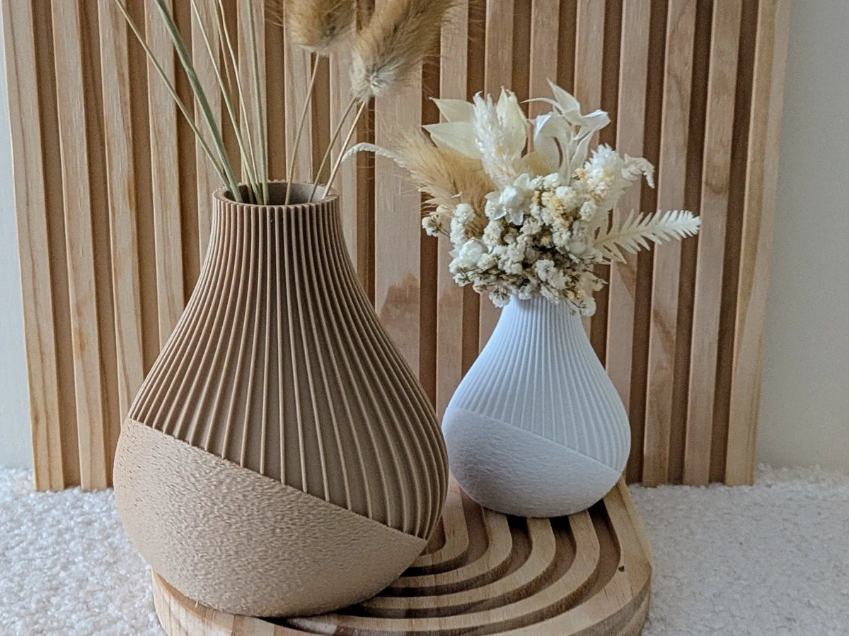 Vase Moderne à Double Texture (Côtelé/Duveté) - Maison Print