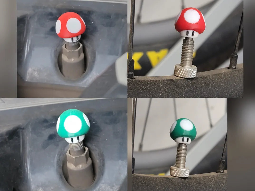 Super Mario : Bouchons de valve en forme de champignon - Auto Print