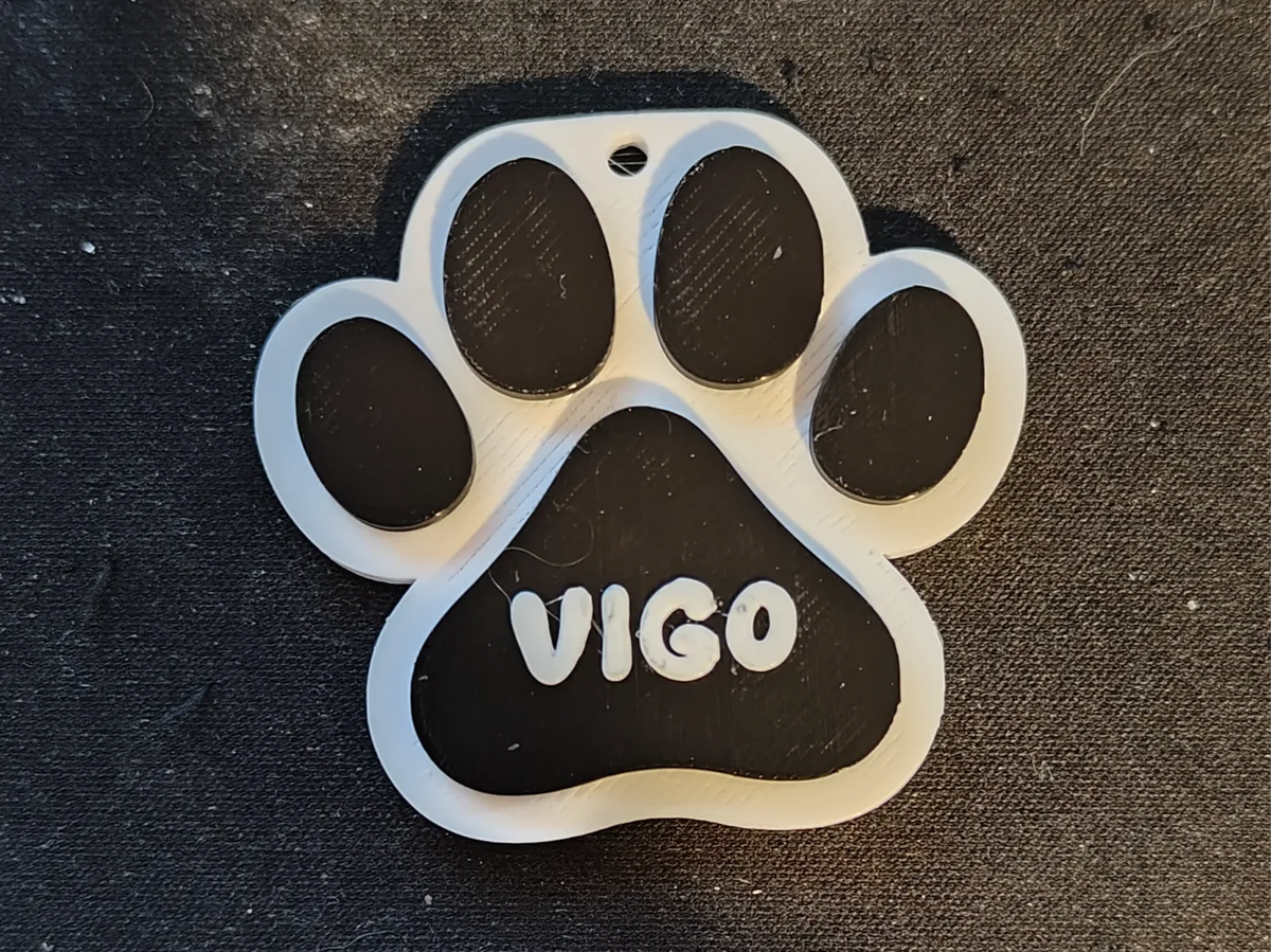 Porte-clés Patte de Chien – Plaque d'identification Personnalisable - Pet Print