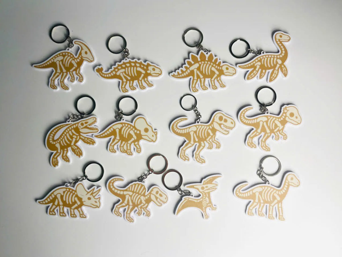 Lot de porte-clés squelettes de dinosaures - Maquette Print
