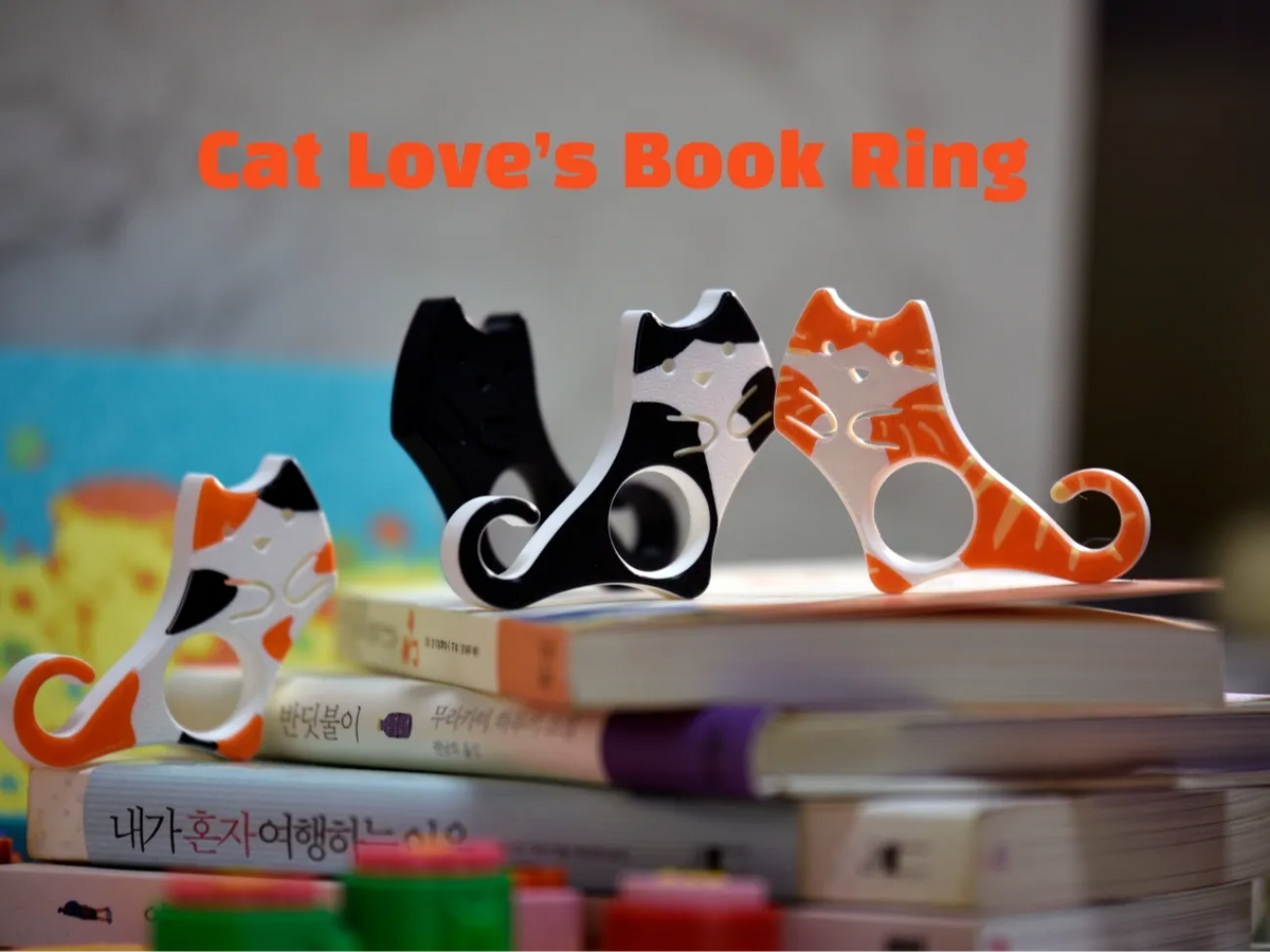 Bague-livre pour amoureux des chats - Music Print