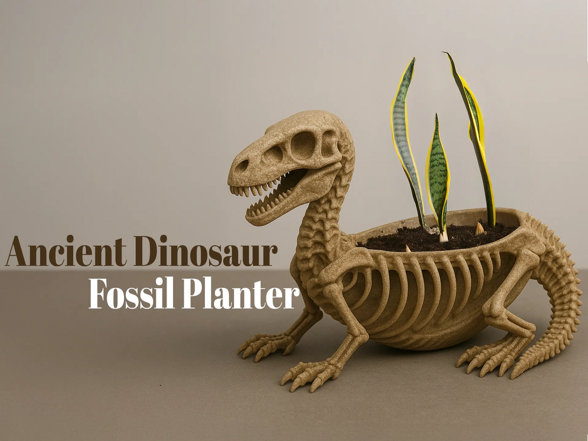 Jardinère fossile de dinosaure antique - Maquette Print