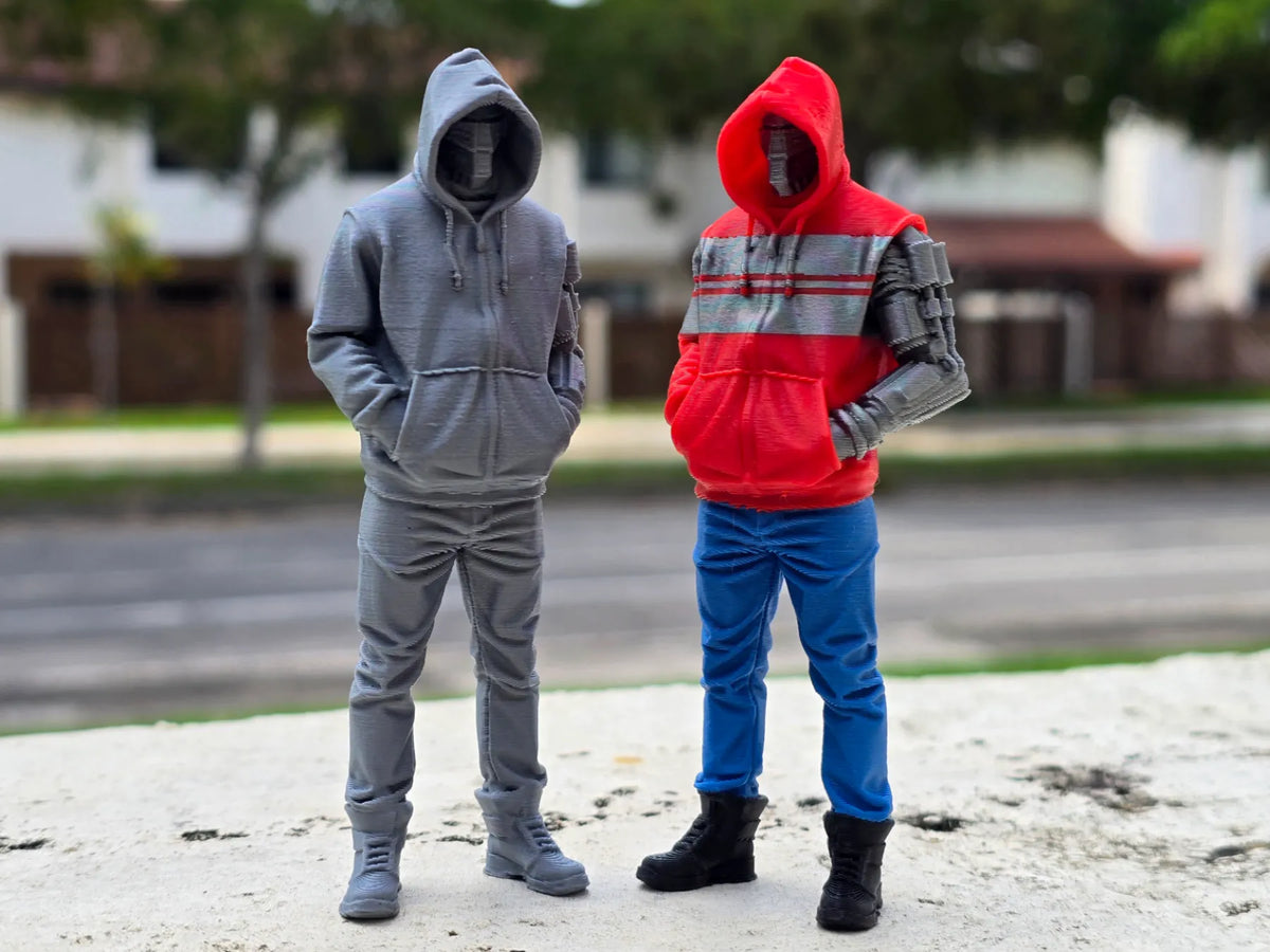 Cyberpunk Hoodie Cyborg - Figurine Print