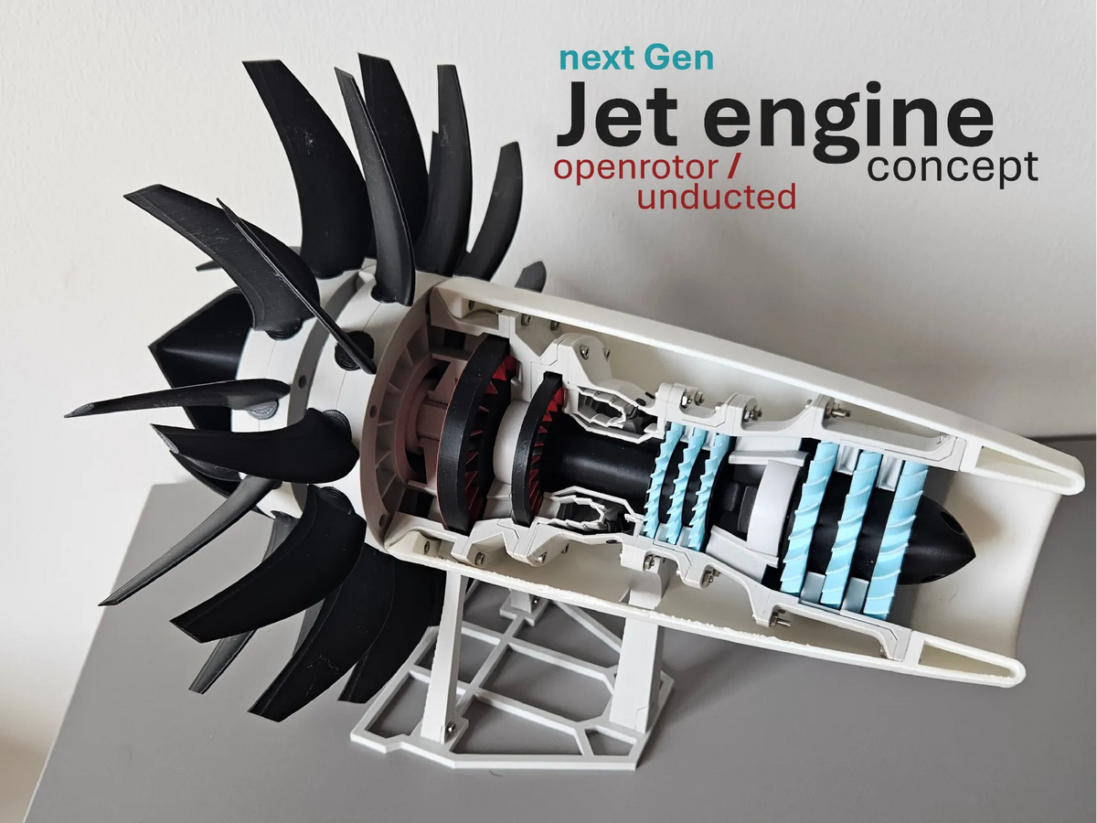 Kit de moteur à réaction imprimable en 3D (Propfan) - Sans colle - Mécanique Print