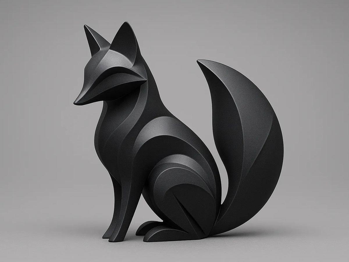 Renard abstrait - sculpture - Art Print