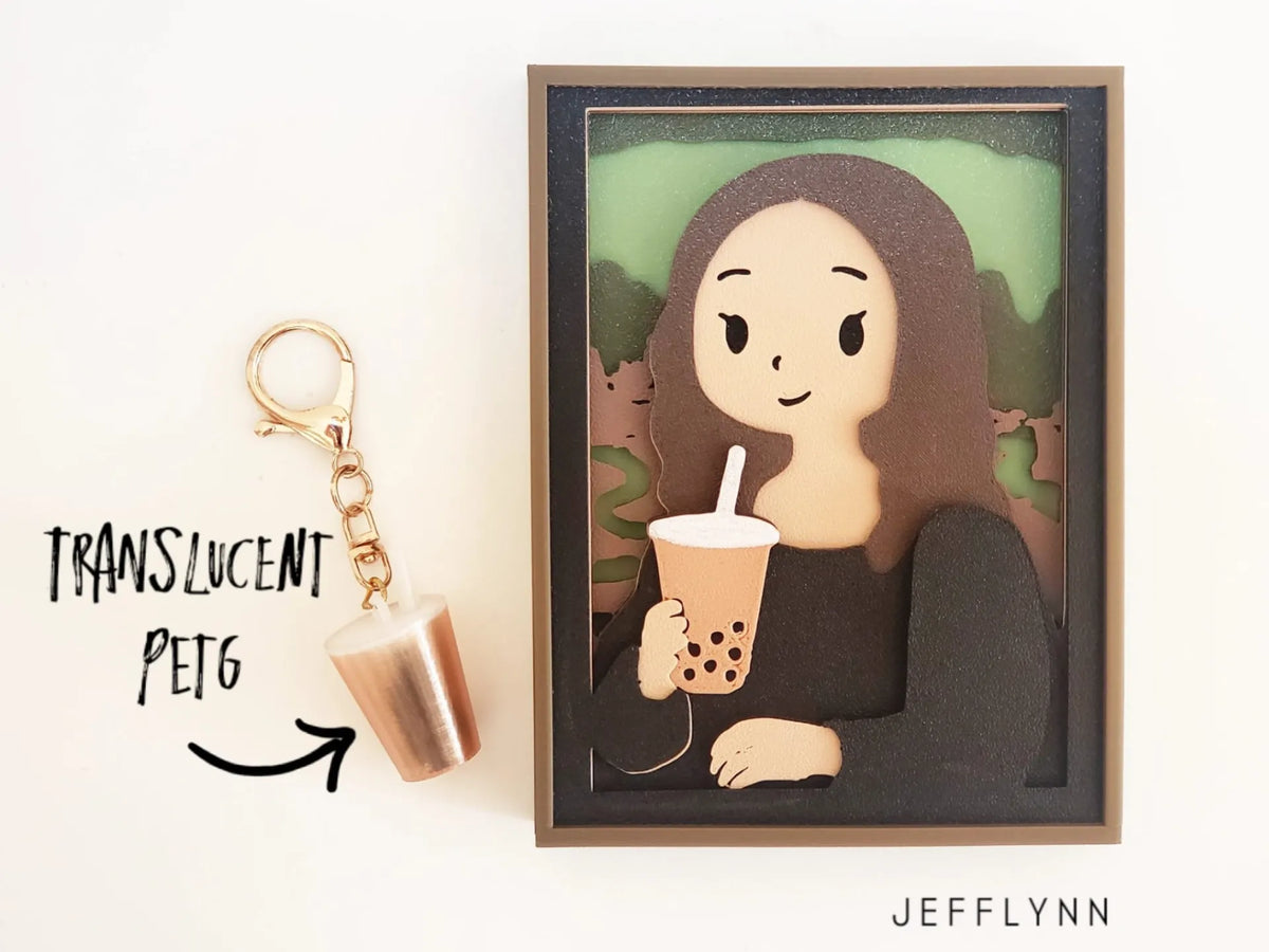 Mona Lisa sirotant un Bubble Tea - Boîte à ombre - Geek Print